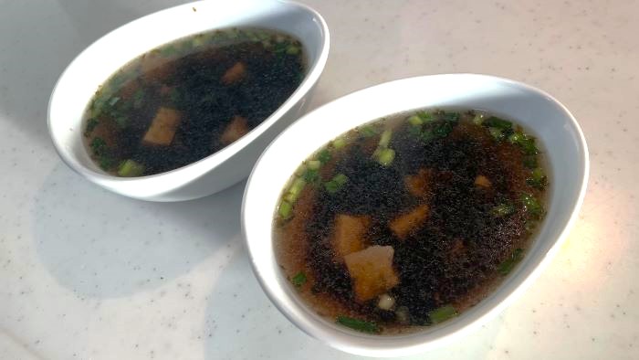 『小ねぎとのり、豆腐の韓国風スープ』