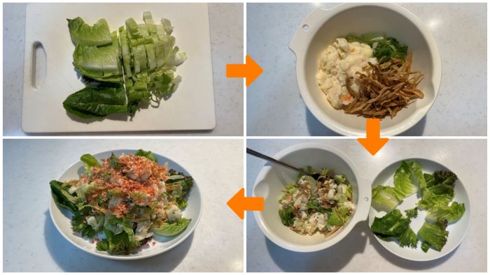【RF1】明太ポテトと揚げごぼうのサラダの実際の作り方